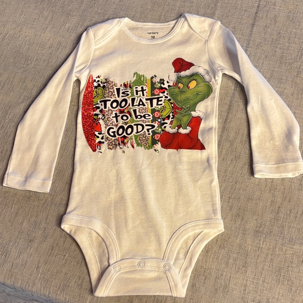 Carter's White Grinch Bodysuit